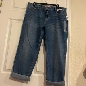 Old Navy SIZE 14 Mid Rise WoW Boyfriend ANKLE Color Bleu